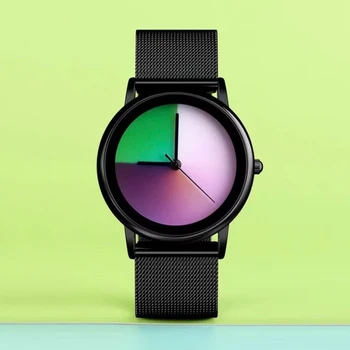  горещ луксозен часовник за дамска мода цвят промяна набиране кварцови часовници от неръждаема стомана водоустойчив китка часовник дама дропшипинг