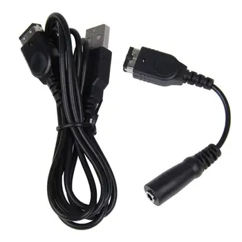 зарядно кабел и 3.5MM жак за слушалки адаптер кабел кабел за Nintendo Gameboy Advance GBA SP