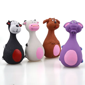 латекс куче играчки звук скърцащ слон / крава животно дъвчете домашен любимец каучук вокални играчки за малки големи кучета ухапване устойчиви интерактивна играчка
