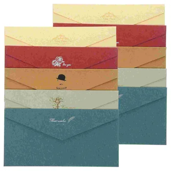 писмо контейнер ретро цвят бронзиране западен стил пликове бизнес покана декоративни празни 10pcs опаковани
