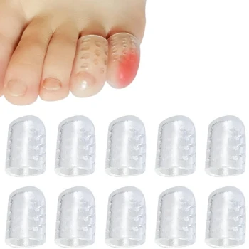 силиконов антифрикционен протектор за пръсти 10 бр. гел дишащи калъфи за пръсти мъже жени ръкави за врастнали нокти на краката, мазоли, мазоли